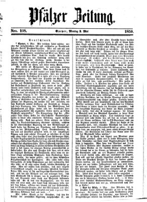 Pfälzer Zeitung Montag 9. Mai 1859