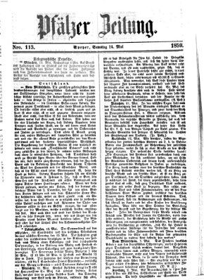 Pfälzer Zeitung Samstag 14. Mai 1859