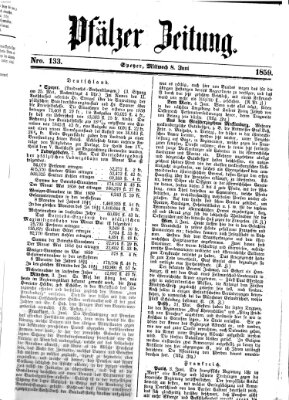 Pfälzer Zeitung Mittwoch 8. Juni 1859