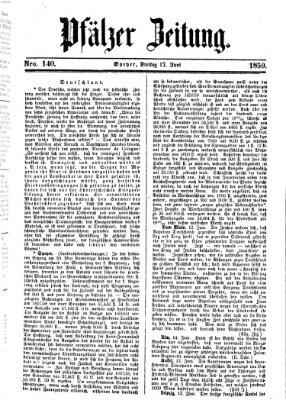 Pfälzer Zeitung Freitag 17. Juni 1859