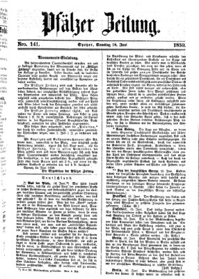 Pfälzer Zeitung Samstag 18. Juni 1859