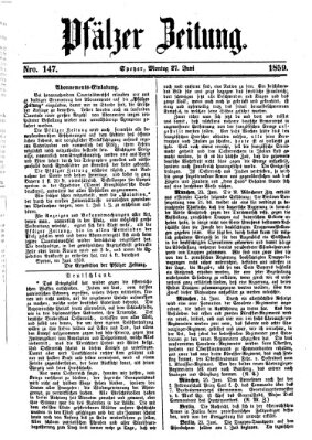 Pfälzer Zeitung Montag 27. Juni 1859