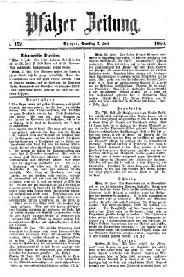 Pfälzer Zeitung Samstag 2. Juli 1859