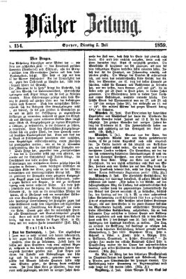 Pfälzer Zeitung Dienstag 5. Juli 1859