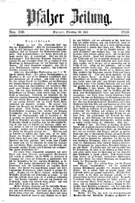 Pfälzer Zeitung Dienstag 12. Juli 1859