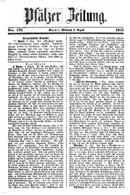 Pfälzer Zeitung Mittwoch 3. August 1859