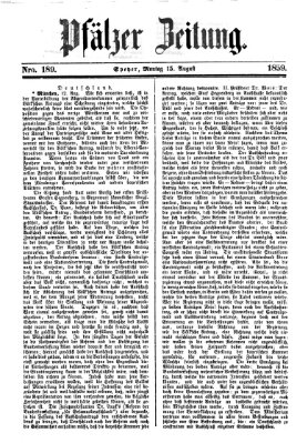 Pfälzer Zeitung Montag 15. August 1859