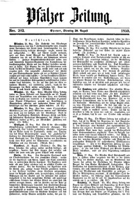 Pfälzer Zeitung Dienstag 30. August 1859