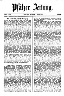 Pfälzer Zeitung Mittwoch 7. September 1859