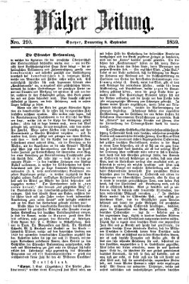 Pfälzer Zeitung Donnerstag 8. September 1859