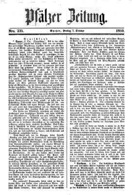 Pfälzer Zeitung Freitag 7. Oktober 1859