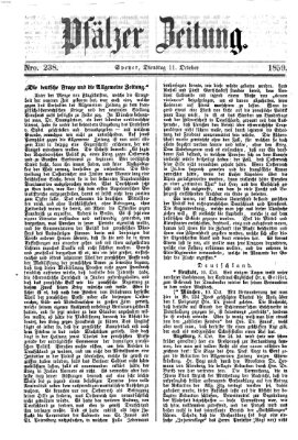 Pfälzer Zeitung Dienstag 11. Oktober 1859