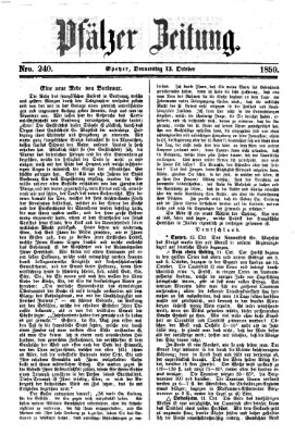 Pfälzer Zeitung Donnerstag 13. Oktober 1859