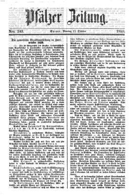 Pfälzer Zeitung Montag 17. Oktober 1859