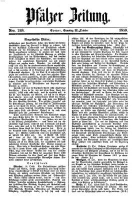 Pfälzer Zeitung Samstag 22. Oktober 1859