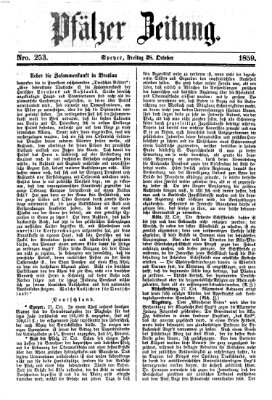 Pfälzer Zeitung Freitag 28. Oktober 1859