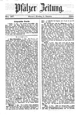 Pfälzer Zeitung Dienstag 15. November 1859