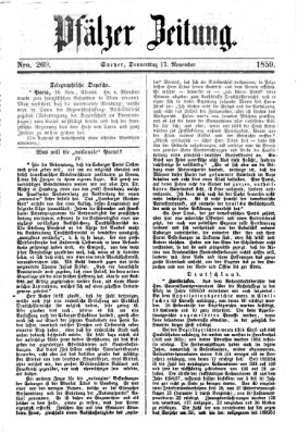 Pfälzer Zeitung Donnerstag 17. November 1859