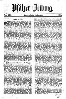 Pfälzer Zeitung Freitag 18. November 1859