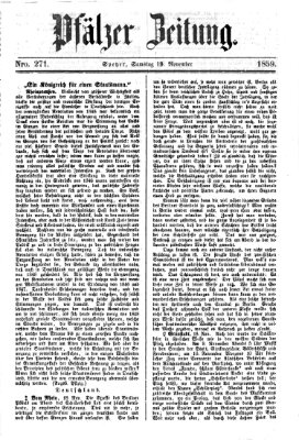 Pfälzer Zeitung Samstag 19. November 1859