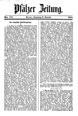 Pfälzer Zeitung Donnerstag 24. November 1859