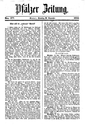 Pfälzer Zeitung Samstag 26. November 1859