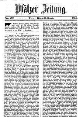 Pfälzer Zeitung Mittwoch 30. November 1859