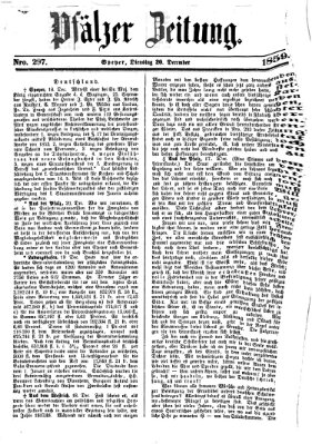 Pfälzer Zeitung Dienstag 20. Dezember 1859