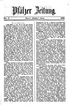 Pfälzer Zeitung Samstag 7. Januar 1860