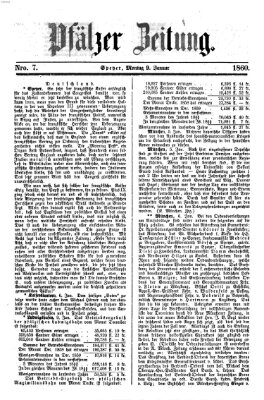 Pfälzer Zeitung Montag 9. Januar 1860