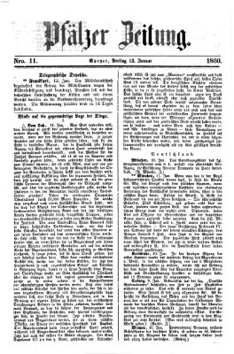 Pfälzer Zeitung Freitag 13. Januar 1860