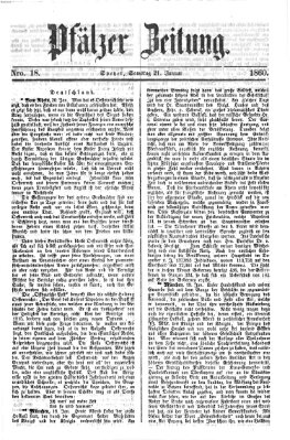 Pfälzer Zeitung Samstag 21. Januar 1860