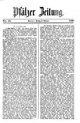 Pfälzer Zeitung Freitag 3. Februar 1860