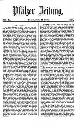 Pfälzer Zeitung Freitag 24. Februar 1860