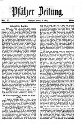 Pfälzer Zeitung Freitag 2. März 1860