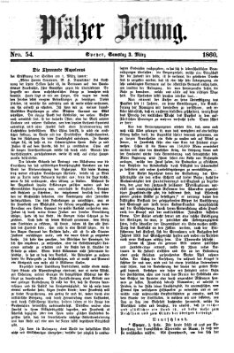 Pfälzer Zeitung Samstag 3. März 1860