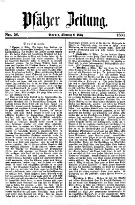 Pfälzer Zeitung Dienstag 6. März 1860