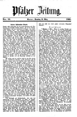 Pfälzer Zeitung Samstag 10. März 1860