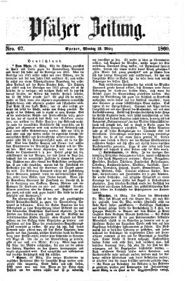 Pfälzer Zeitung Montag 19. März 1860