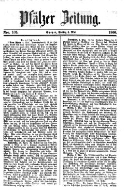 Pfälzer Zeitung Freitag 4. Mai 1860