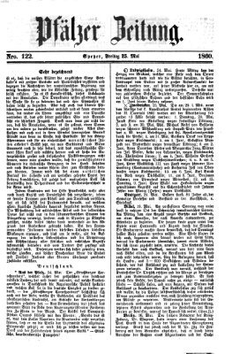 Pfälzer Zeitung Freitag 25. Mai 1860