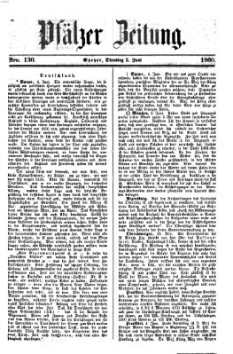 Pfälzer Zeitung Dienstag 5. Juni 1860