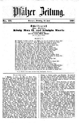 Pfälzer Zeitung Dienstag 12. Juni 1860