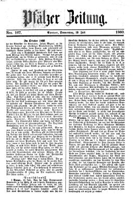 Pfälzer Zeitung Donnerstag 19. Juli 1860