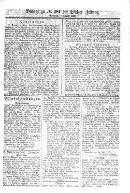 Pfälzer Zeitung Samstag 4. August 1860