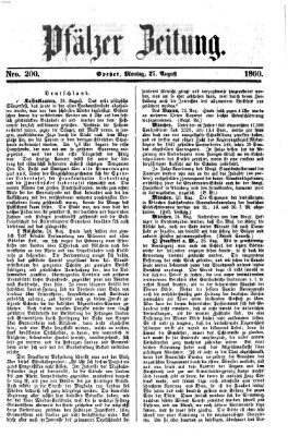 Pfälzer Zeitung Montag 27. August 1860