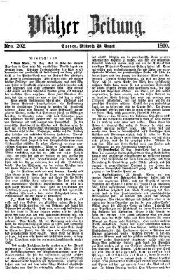 Pfälzer Zeitung Mittwoch 29. August 1860