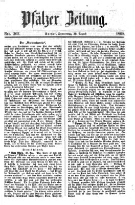 Pfälzer Zeitung Donnerstag 30. August 1860