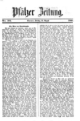 Pfälzer Zeitung Freitag 31. August 1860