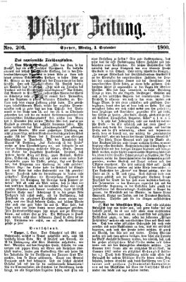 Pfälzer Zeitung Montag 3. September 1860